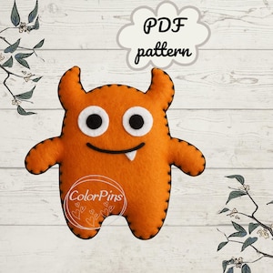 Felt Monster Easy. PDF pattern . Create a cute, simple felt toy using basic sewing techniques. Perfect for beginners!FeltCraft  DIY Handmade