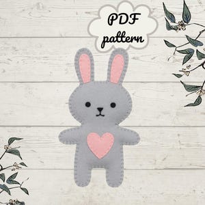 Felt Bunny Easy. PDF pattern . Create a cute, simple felt toy using basic sewing techniques. Perfect for beginners!FeltCraft  DIY Handmade