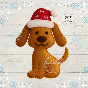 Felt Dog Easy.PDF pattern. Create a cute,simple felt toy using basic sewing techniques. Perfect for beginners!FeltCraft  DIY Handmade