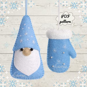 Gnome en feutre, moufles. Patron PDF. Créez un jouet en feutre simple et mignon en utilisant des techniques de couture de base. Parfait pour les débutants !FeltCraft DIY fait main