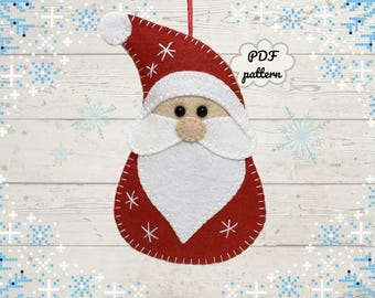 Felt Santa.PDF pattern. Create a cute,simple felt toy using basic sewing techniques. Perfect for beginners!FeltCraft  DIY Handmade