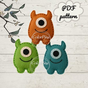 Felt Monster Easy. PDF pattern . Create a cute, simple felt toy using basic sewing techniques. Perfect for beginners!FeltCraft  DIY Handmade