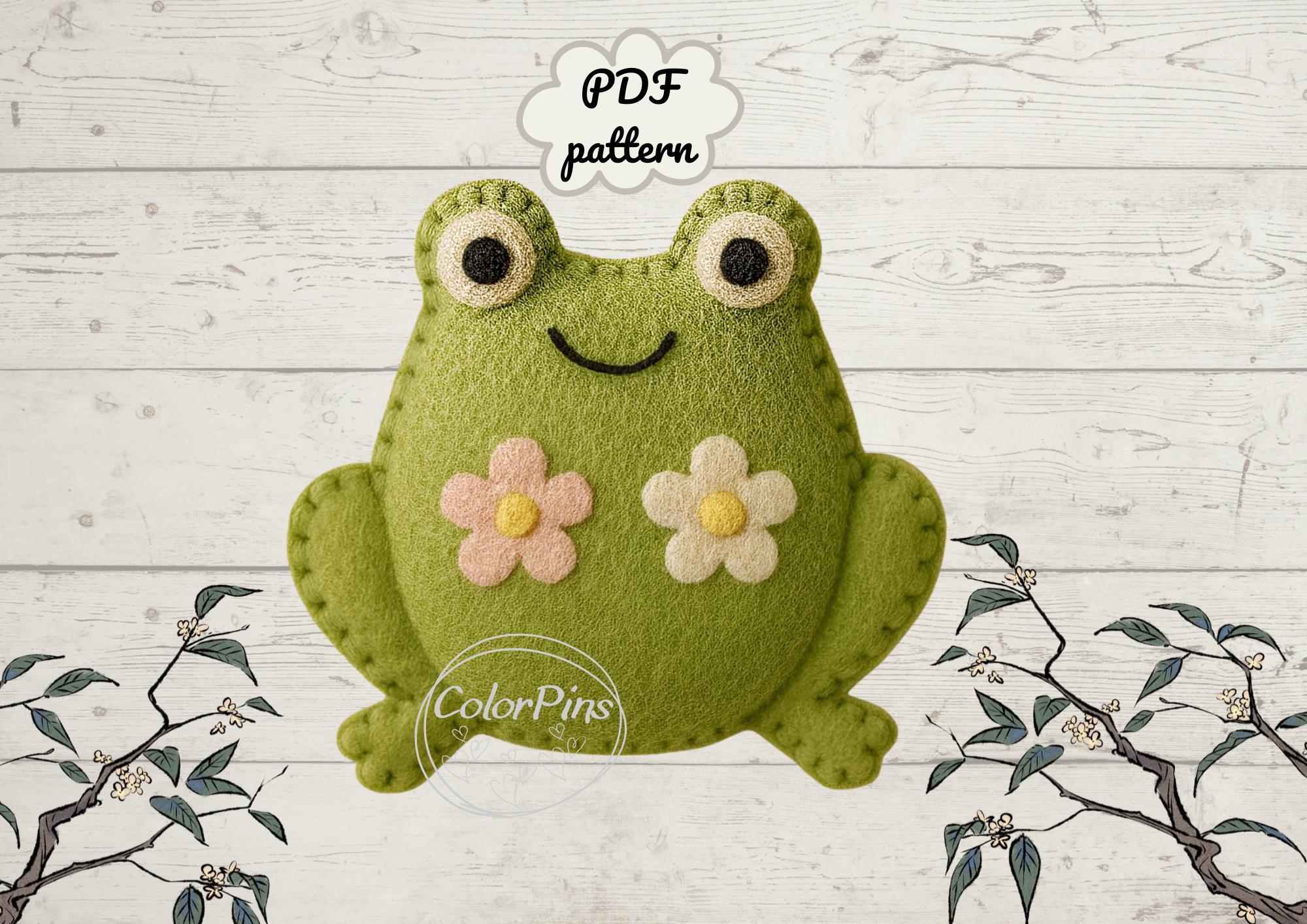 Felt Frog Tutorial Felt Frog Easy. PDF Pattern. Create a Cute,simple Felt Toy Using Basic ...