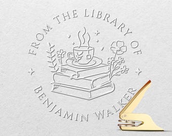 Personalized Book Embosser: Custom Library Stamp - Metal, 16 Designs