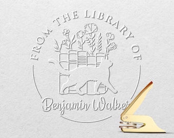 Personalized Book Embosser: Custom Library Stamp - Metal, 16 Designs