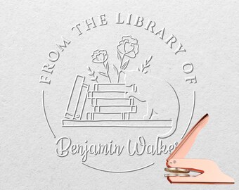 Personalized Book Embosser: Custom Library Stamp - Metal, 16 Designs