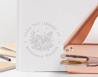 Personalized Book Embosser: Custom Library Stamp - Metal, 16 Designs
