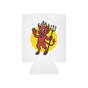 Howdy Devil Can Cooler, Fun Party Accessory, Drink Holder, Cute Beverage Insulator, Summer BBQ Gift, Halloween Event Favor