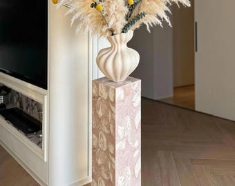 Zoccolo in marmo rosa naturale fatto a mano: espositore in stile francese