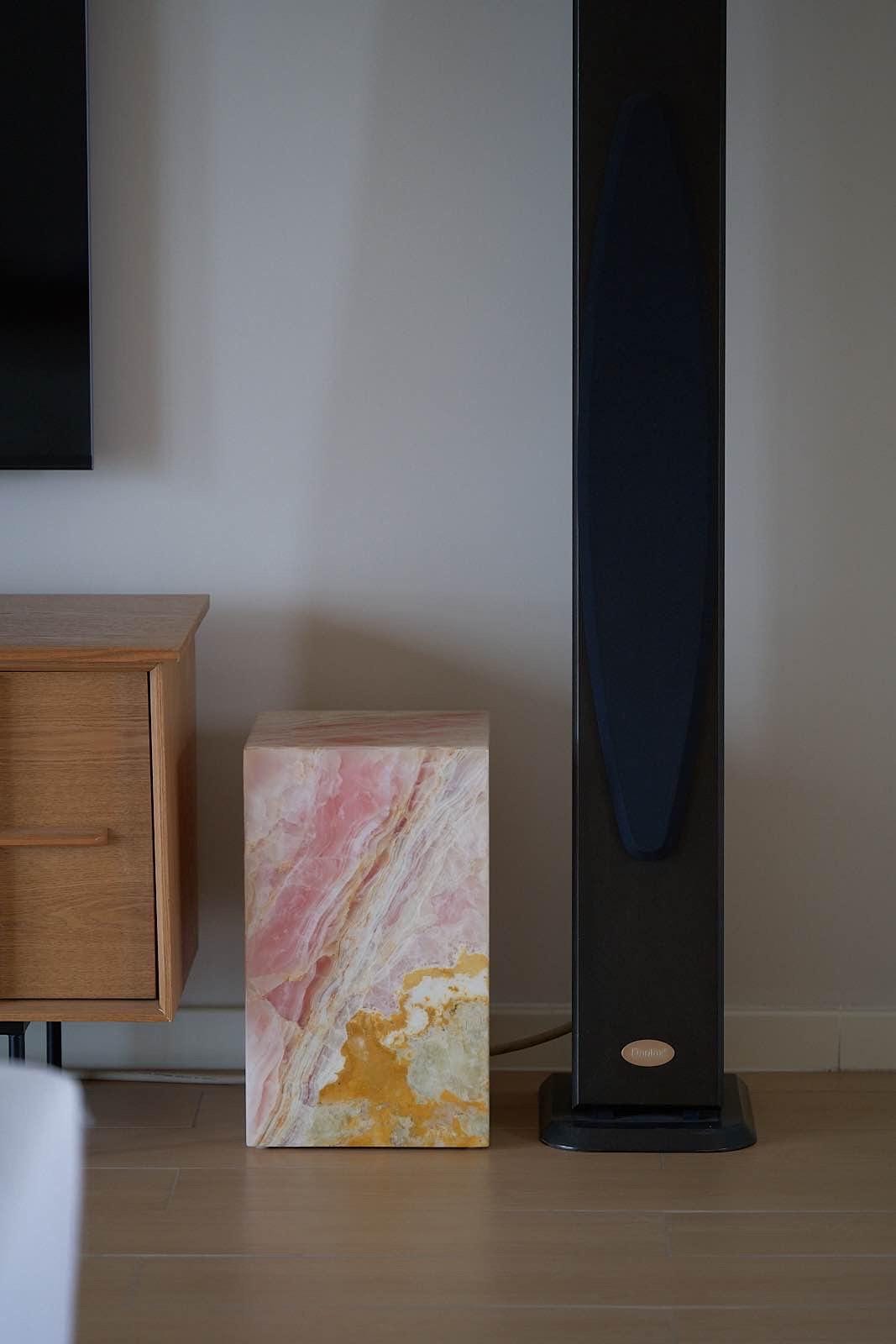Cuboid Table Custom Handmade Pink Onyx Cuboid Side Table: Modern Luxury Coffee Table ...