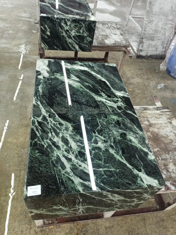 Modern Italian Green Marble Coffee Table |  Luxury Living Room Centerpiece Table