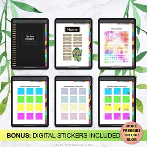 Leopard print undated digital life planner/ goodnotes, xodo, digital journal, iPad planner, tablet planner digital planner stickers image 2