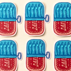 Sardine Sticker | Tinned Fish | Mediterranean Food | Foodie Art | Laptop Sticker | Water Bottle Sticker