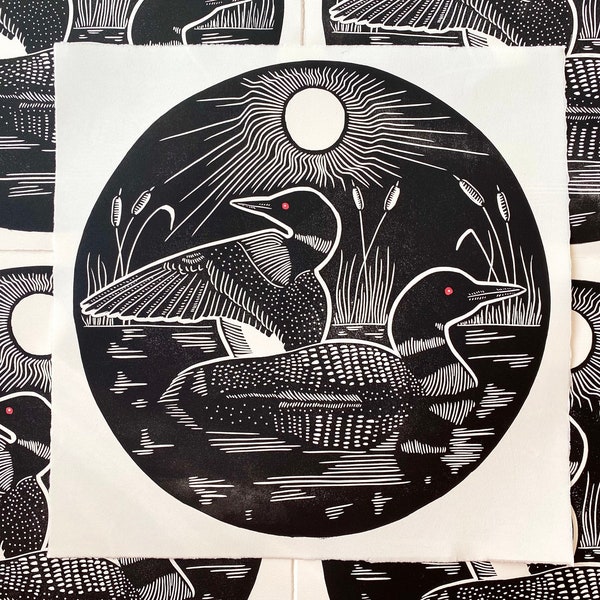 Bird Block Print Etsy