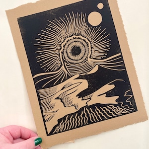 Wormsign Dune Sandworm Block Print | Frank Herbert | Linocut | Relief ...