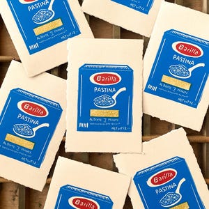 Pastina Mini Block Print | Italian Food | Pasta | Foodie Gift | Linocut | Kitchen Art | Gallery Wall | Relief Print