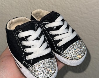 Chaussures Converse pour bébé fille avec cristaux Swarovski - Chaussures pour bébés et tout-petits - Bling - Chaussures à strass