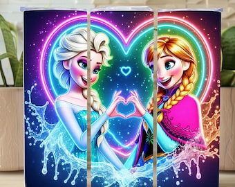 Envoltura de vaso princesa PNG, diseño de sublimación de vaso delgado de 20 oz, urdimbre de taza Winter Wonderland, envoltura de vaso princesa, descarga digital