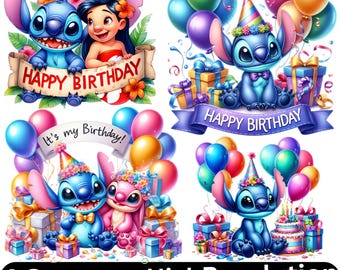 Cumpleaños de extraterrestre azul Png, conjunto de imágenes de alta calidad listas para imprimir, descarga instantánea, Png, Cumpleaños Png, Tendencia Png, Descarga digital