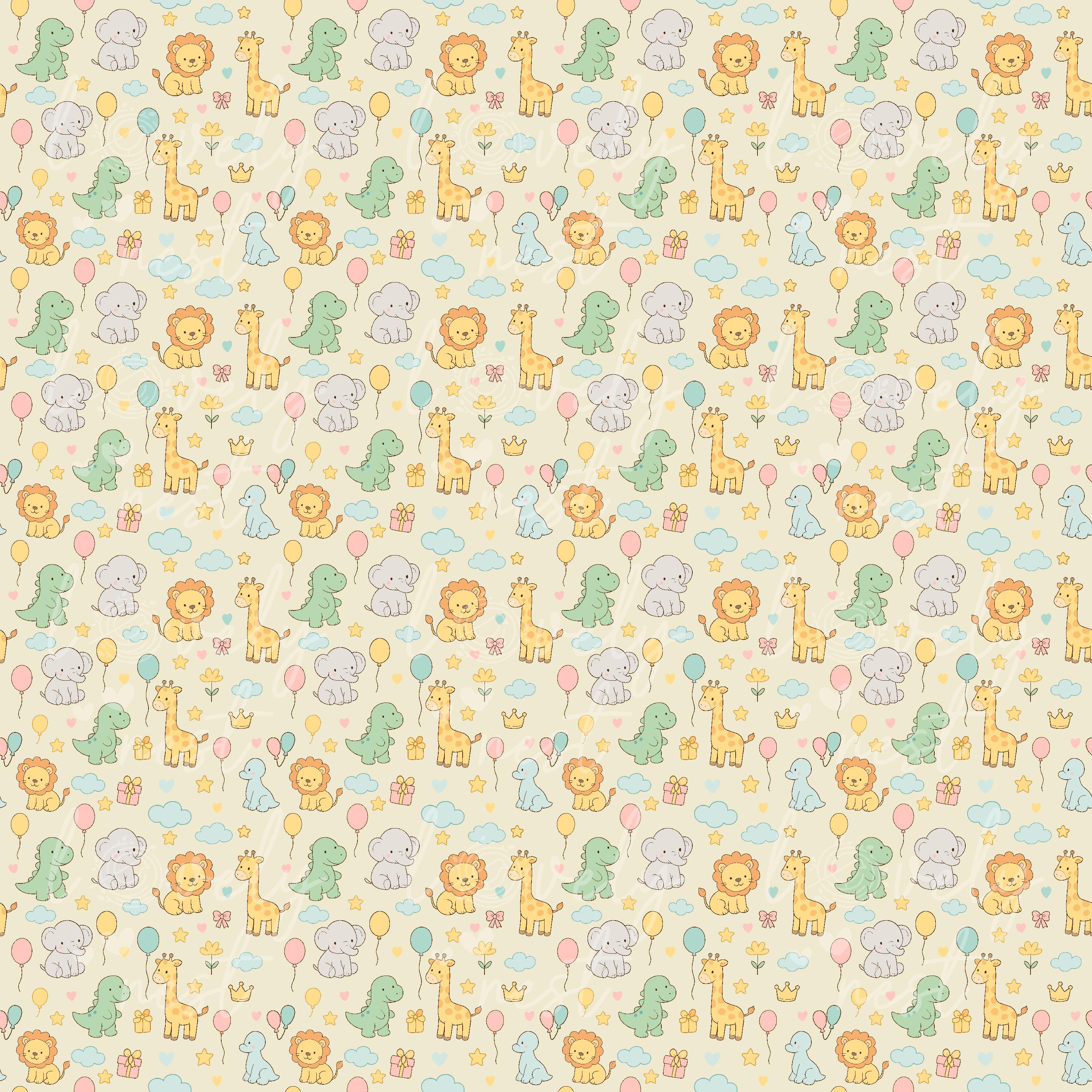 Safari Seamless Pattern for Kids, Jungle Animals Repeat Pattern ...