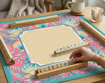 Coastal Mahjong Mat | Roll Up Game Board (Neoprene) with Bag