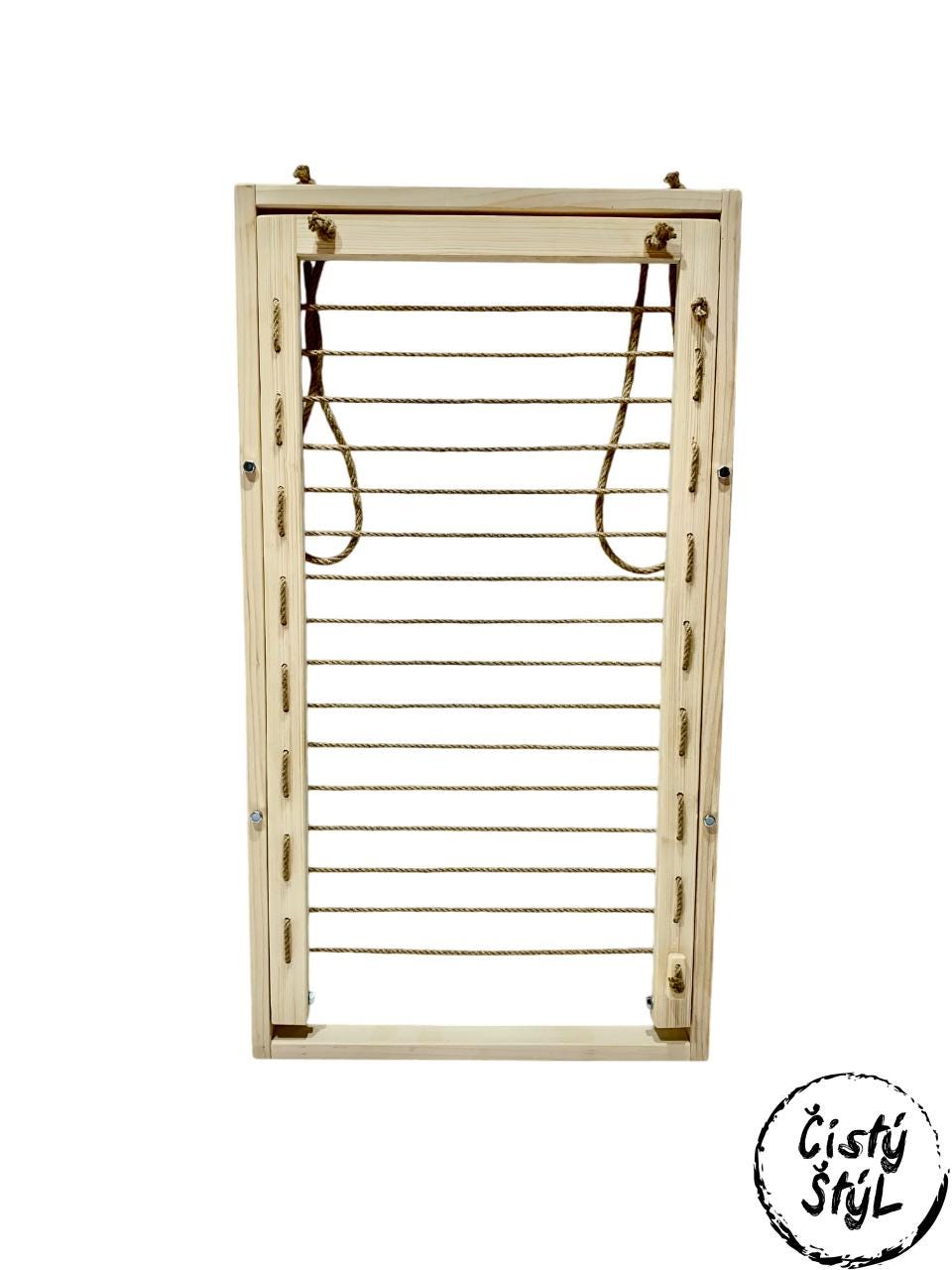 Sèche-serviettes mural : étendoir pliable, étendoir en bois, étendoir à linge - Décoration murale folklorique