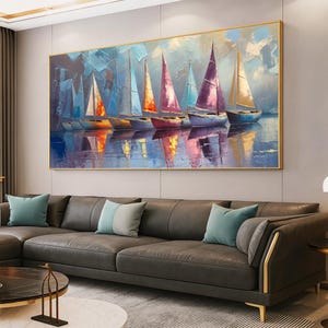 Wall Art Prints, Pastel Sailboat Reflection Print, Nautical Wall Art | Coastal Home Decor | Printable Sea Scene, Instant Download, Art Print