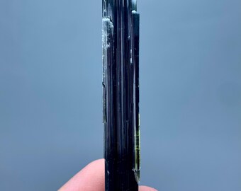 Green Cap Tourmaline Crystal Specimen, Natural Black Tourmaline with Green Termination, Pakistan (38 CTs)