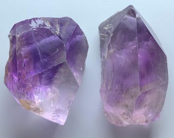 2‑Piece Rough Amethyst Lot • Natural Purple Raw Quartz Stones • Healing Crystal Set