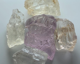 Raw Kunzite Crystal: 123 Carat Natural Stone for Jewelry Making