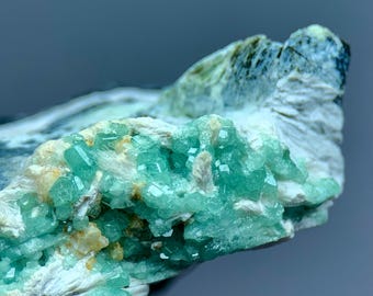 Green Herderite Crystal Cluster on Matrix, Rare Natural Mineral Specimen, Collector Crystal From Pakistan (89 gm)