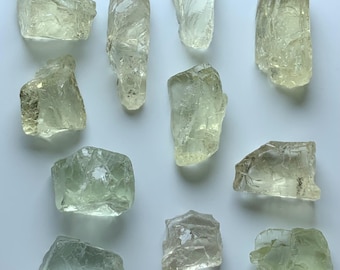 Rough Heliodor Gemstone: 40 ct Natural Yellow  Crystal lot