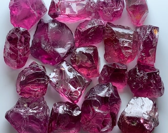 Raw Rhodolite Garnet Stones: 40 Carats, African Gemstones