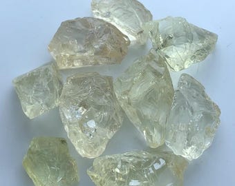 Raw Heliodor Gemstone: 24 Carats Natural Yellow  Crystal lot