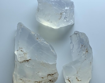 Raw Milky Quartz Crystal: Natural Unpolished Stone for Healing, Grids, Decor