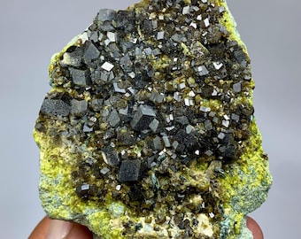 Andradite Garnet Crystal On Matrix with Vesuvianite , Clinochlore Specimen From– Afghanistan (294 gm)
