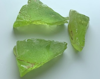 12 ct Natural Green Sphene Chunk: Untreated Rough Gemstone