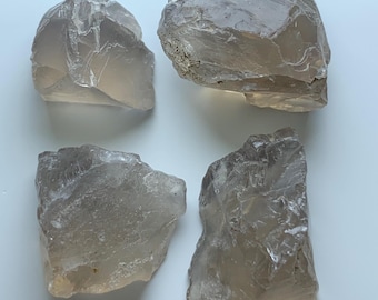 Raw Heated Milky Quartz Crystal: Natural Unpolished Stone for Healing, Grids, Decor
