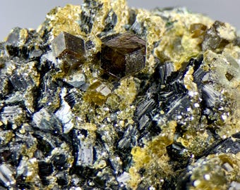Natural Andradite Garnet, Vesuvianite, Clinochlore, Topazolite Specimen (106 gm)