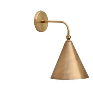 Brass Wall Sconce – Raw Brass Vintage Modern Light for Bedroom or Hallway Vanity Lamp