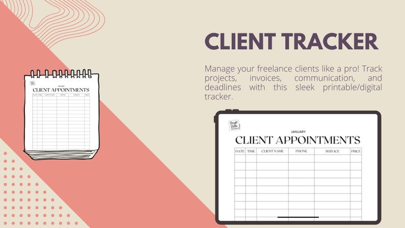 Freelancer Client Tracker | Printable Project Log - Etsy