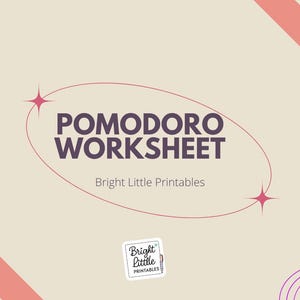 Pomodoro Technique Worksheet | Printable Focus Tool