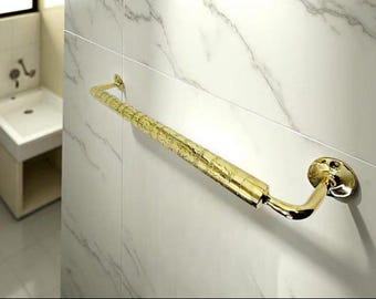 Unlacquered Brass Towel Bar – Moroccan Vintage Bathroom Rail