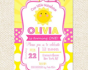 You Are My Sunshine Invitation Etsy