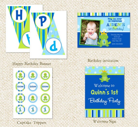 Little Prince Frog DIY Printable Birthday Party Package Party | Etsy