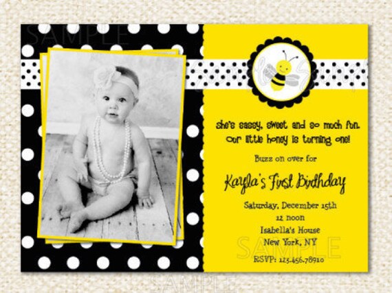 Bumble Bee Birthday Invitations | Etsy
