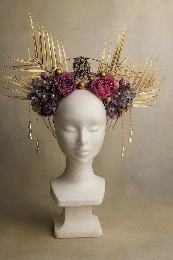 Demeter Flower Crown Harvest Crown - Autumn Wedding, Demeter, Headpiece, Green  main image 3