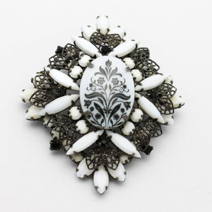 Vintage Floral Transfer Brooch Circa 1970 by DeLizza and Elster image 1