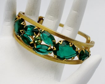 Vintage Emerald Green Bracelet Clamper Style