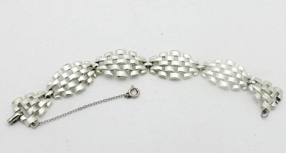 Vintage Coro Bracelet Signed Silvertone Metal - image 3